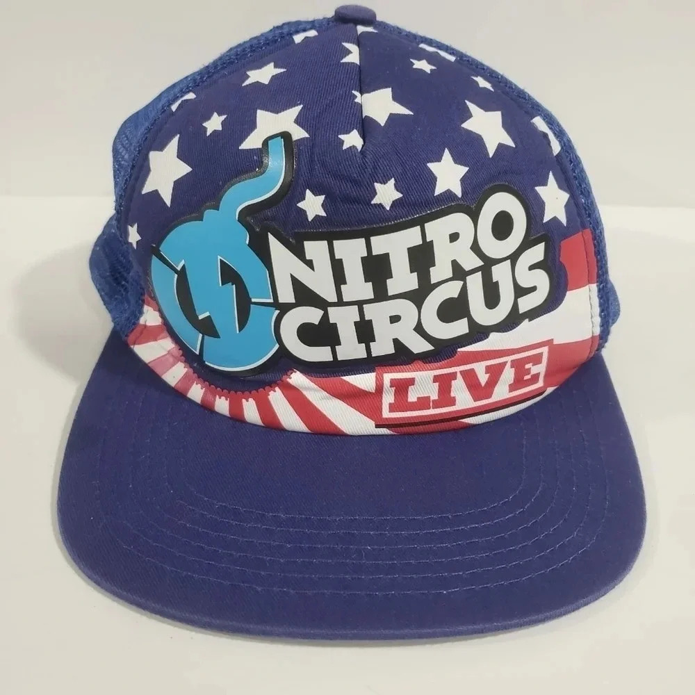 Nitro Circus Blue,Mesh Snapback Mens Trucker  Hat.